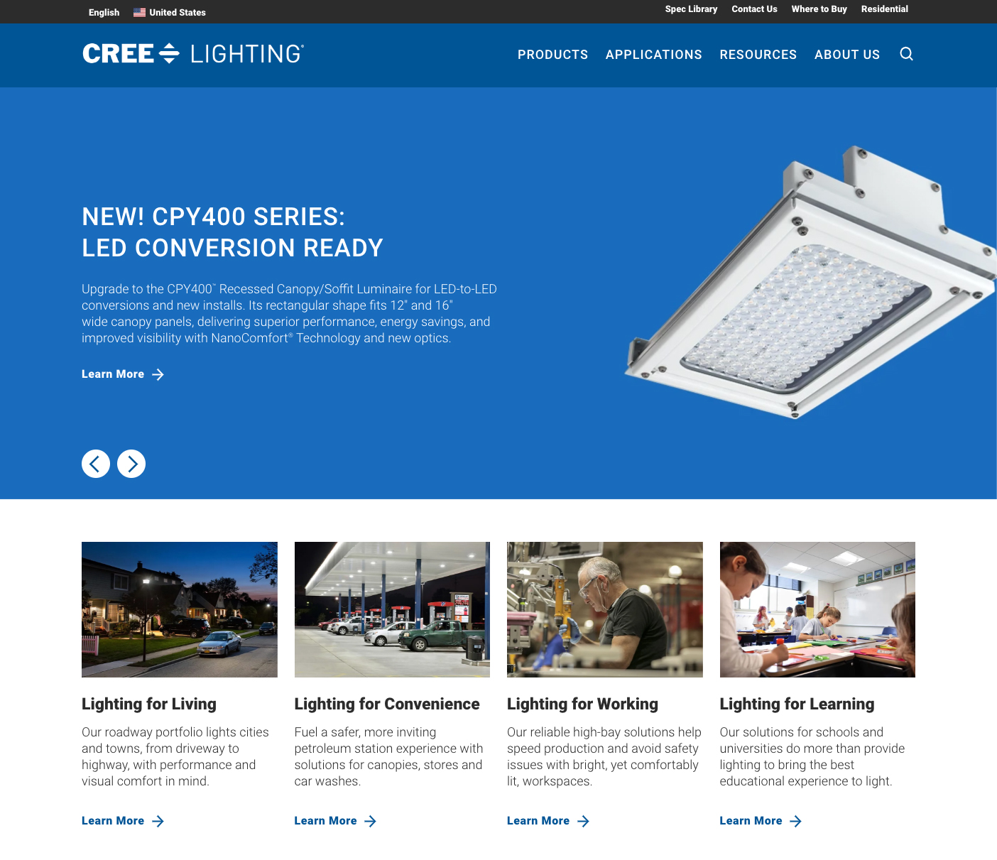 Cree Lighting Website